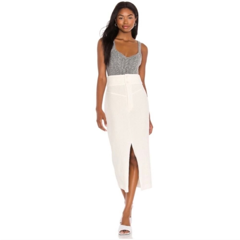 Free People White Midi Skirt